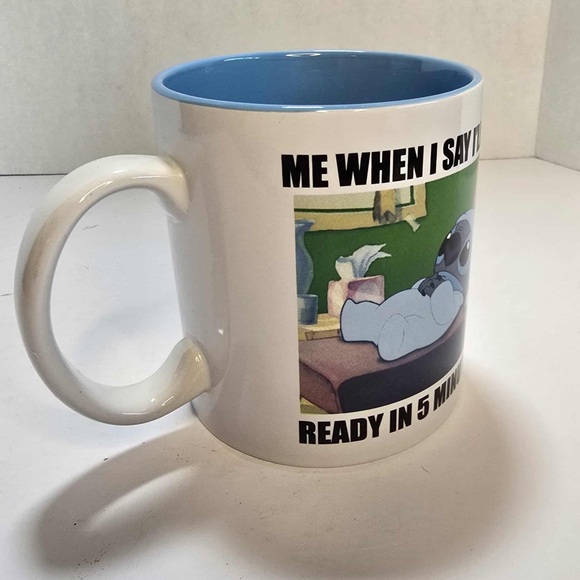 Disney Lilo & Stitch XL Coffee Mug 20 oz  When I Say I'll Be Ready In 5 Min - Picture 2 of 3